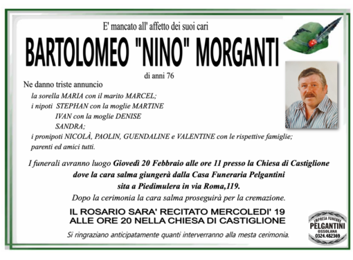 Bartolomeo &quot;Nino&quot; Morganti di anni 76