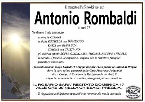 Antonio Rombaldi di anni 77