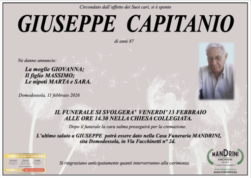 Giuseppe Capitanio di anni 87