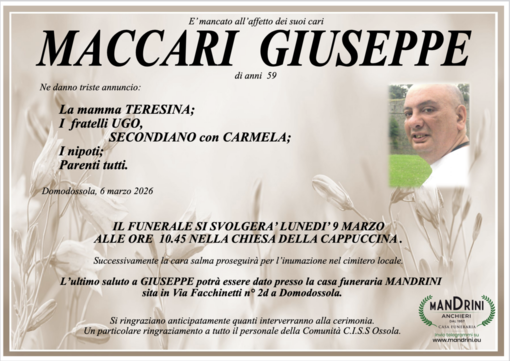 Maccari Giuseppe di anni 59