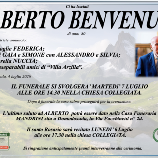Alberto Benvenuti di anni 80