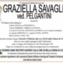Graziella Savaglio ved. Pelgantini di anni 82