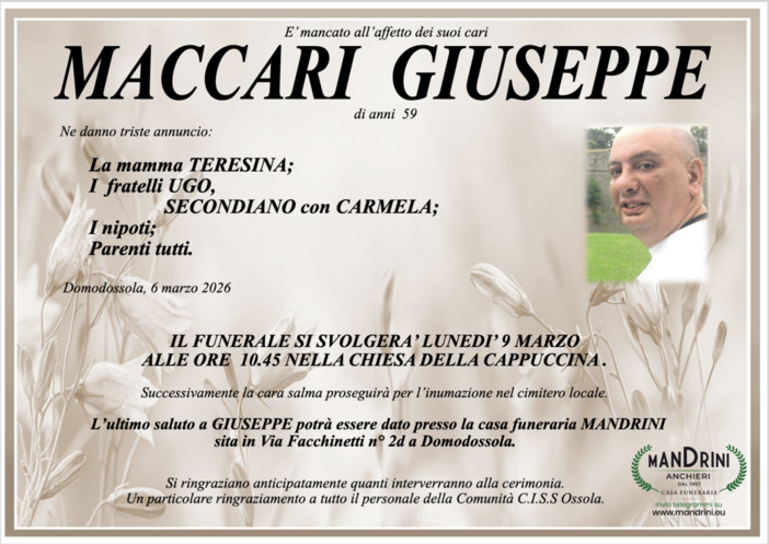 Maccari Giuseppe di anni 59