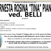 Ernesta Rosina "Tina" Piana ved. Piana di anni 96 Ernesta Rosina "Tina" Piana ved. Piana di anni 96