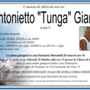 Antonietto "Tunga" Giana di anni 73