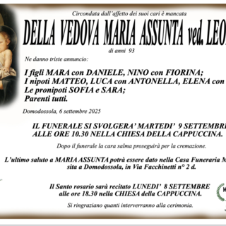 Della Vedova Maria Assunta ved. Leonardi di anni 93