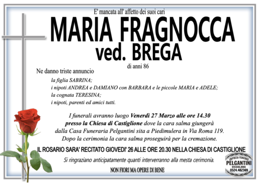 Maria Fragnocca ved. Brega di anni 86