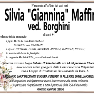 Silvia &quot;Giannina&quot; Maffini ved. Borghini di anni 84