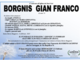 Borgnis Gian Franco di anni 74