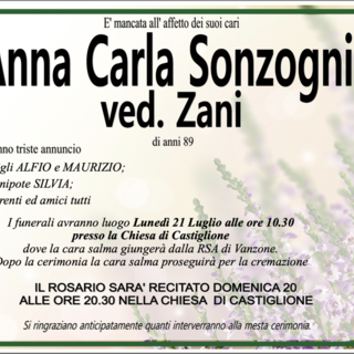 Anna Carla Sonzogni ved. Zani di anni 89