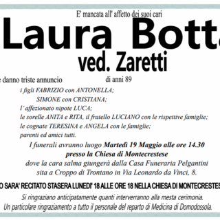 Laura Botta ved. Zaretti di anni 89