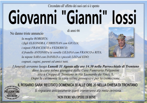 Giovanni "Gianni" Iossi di anni 66 Giovanni "Gianni" Iossi di anni 66