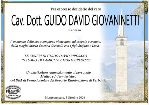 Cav. Dott. Guido David Giovaninetti dii anni 76 Cav. Dott. Guido David Giovaninetti dii anni 76