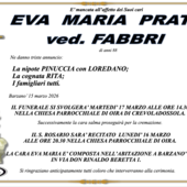 Eva Maria Prati ved. Fabbri di anni 88