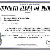 Tonietti Elena Ved. Pedrosi di anni 87