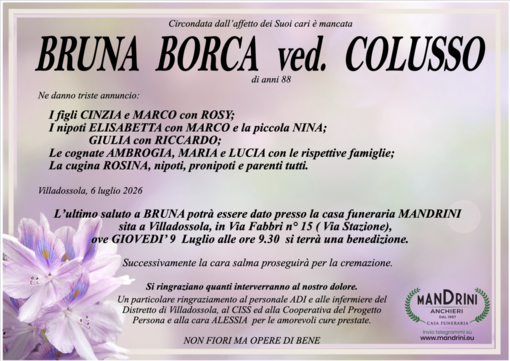 Bruna Borca ved. Colusso di anni 88