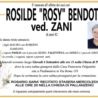 Rosilde &quot;Rosy&quot; Bendotti ved. Zani di anni 82