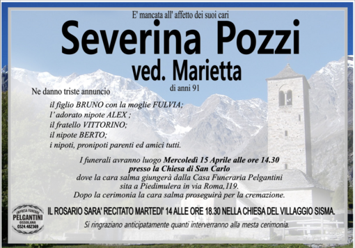 Saverina Pozzi ved. Marietta di anni 91 Saverina Pozzi ved. Marietta di anni 91