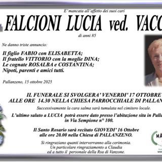 Falcioni Lucia ved. Vaccini di anni 85