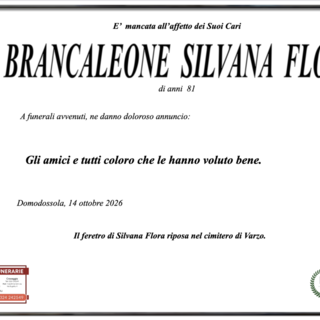 Brancaleone Silvana Flora di anni 81