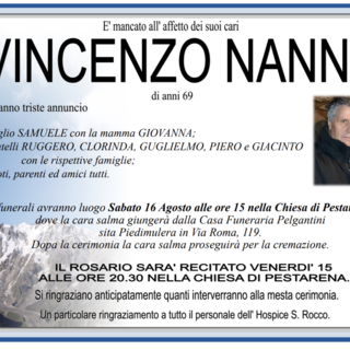 Vincenzo Nanni di anni 69