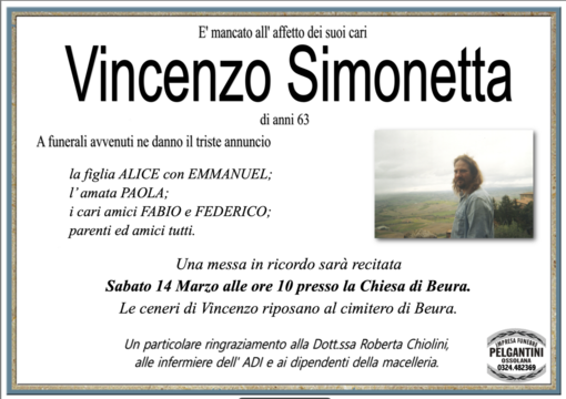 Vincenzo Simonetta di anni 63