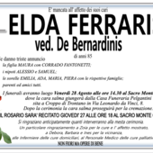 Elda Ferraris ved. De Bernardinis di anni 85 Elda Ferraris ved. De Bernardinis di anni 85