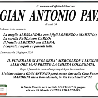 Gian Antonio Pavan di anni 56
