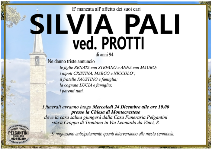 Silvia Pali ved. Protti di anni 94