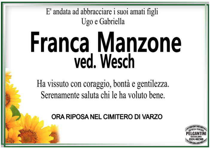 Franca Manzone ved. Wesch