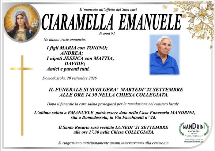 Ciaramella Emanuele di anni 91