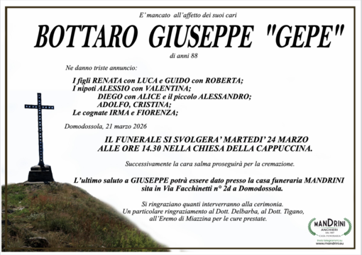 Bottaro Giuseppe "Gepe" di anni 88