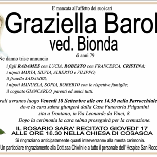 Graziella Barollo ved. Bionda di anni 79