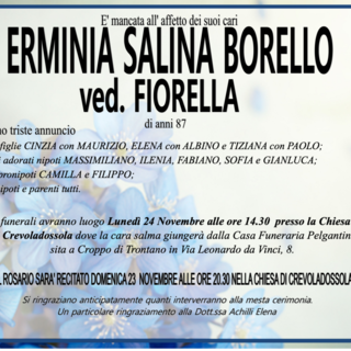 Erminia Salina Borello ved. Fiorella di anni 87