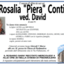 Rosalia "Piera" Conti ved. David di anni 91