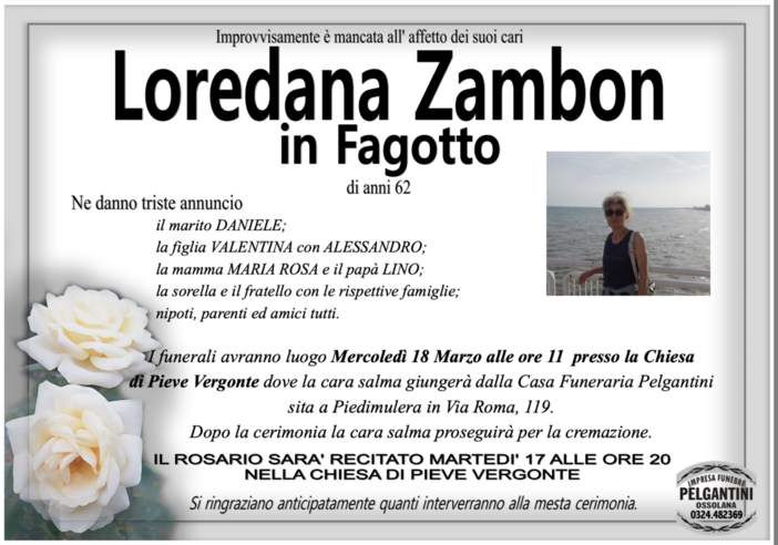Loredana Zambon in Fagotto di anni 62