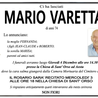 Mario Varetta di anni 74