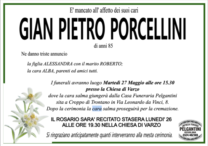 Gian Pietro Porcellini di anni 85