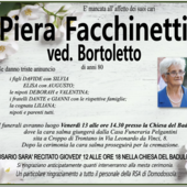 Piera Facchinetti ved. Bortoletto di anni 80
