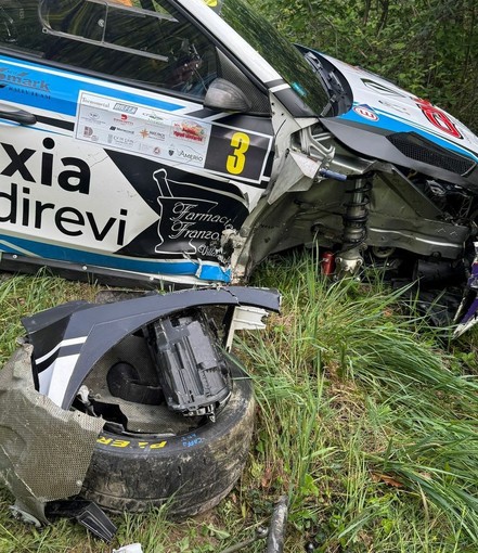 La Skoda di Caffoni-Natoli dopo l'incidente