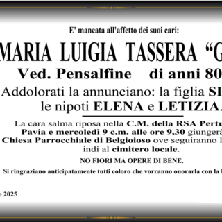 Maria Luigia Tassera &quot;Gigia&quot; ved. Pensalfine di anni 80