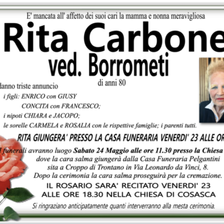Rita Carbone ved. Borrometi di anni 80