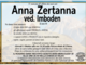 Anna Zertanna ved. Imboden di anni 88 Anna Zertanna ved. Imboden di anni 88
