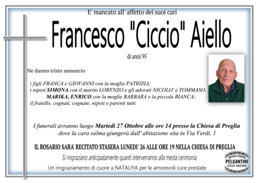 Francesco "Ciccio" Aiello di anni 95 Francesco "Ciccio" Aiello di anni 95