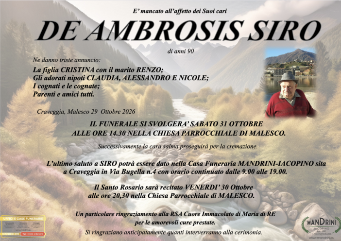 De Ambrosis Siro di anni 90