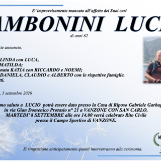 Zambonini Lucio di anni 62 Zambonini Lucio di anni 62