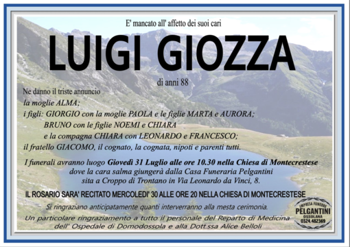 Luigi Giozza di anni 88