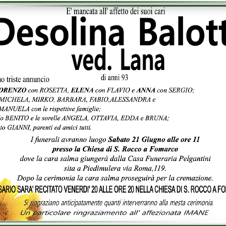 Desolina Balotti ved. Lana 93 anni