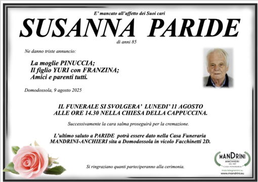 Susanna Paride di anni 85
