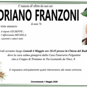 Adriano Franzoni di anni 76